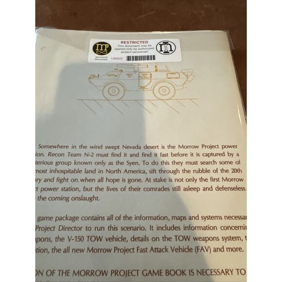 THE MORROW PROJECT "DESERT SEARCH" MORROW PROJECT FILE : R-007 circa 1986 New - Picture 7 of 10